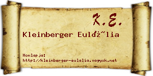 Kleinberger Eulália névjegykártya